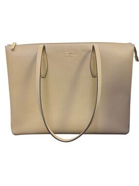 Kate Spade Tan All Day Large Zip Top Tote Bag With Sleek Design